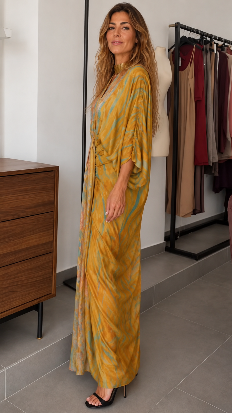 Vestido Estampado Estilo Kimono