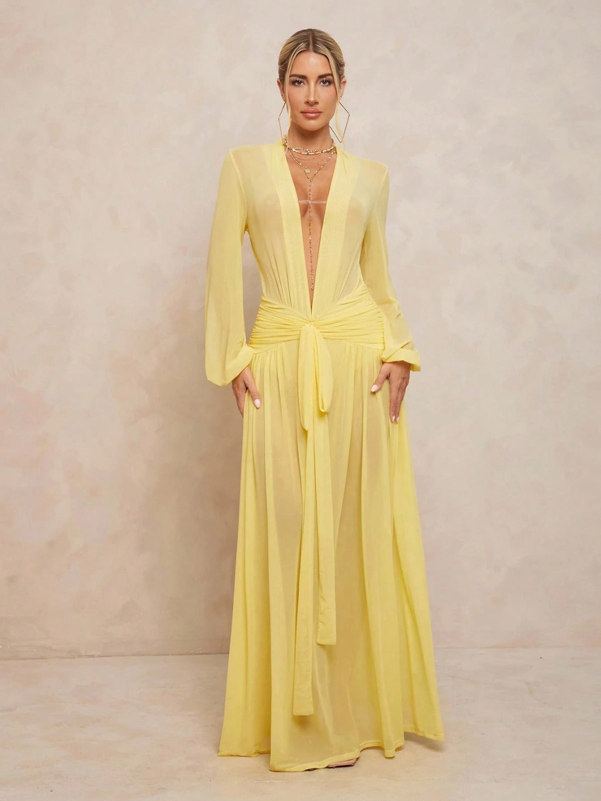 Vestido Maxi Goddess V-Neck