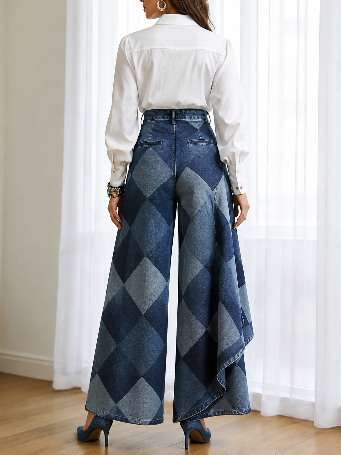 Pantalón Denim Geometría de Autor