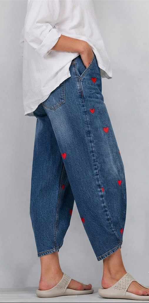Pantalón Denim Corazones Urbanos
