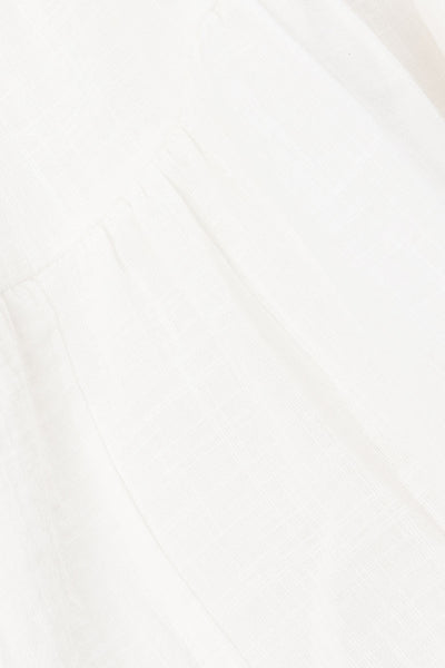 Novalie Flounce Button Top - White