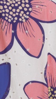 Norah Eyelet Maxi Dress - Botanic Blue/Pink Print - Billy J