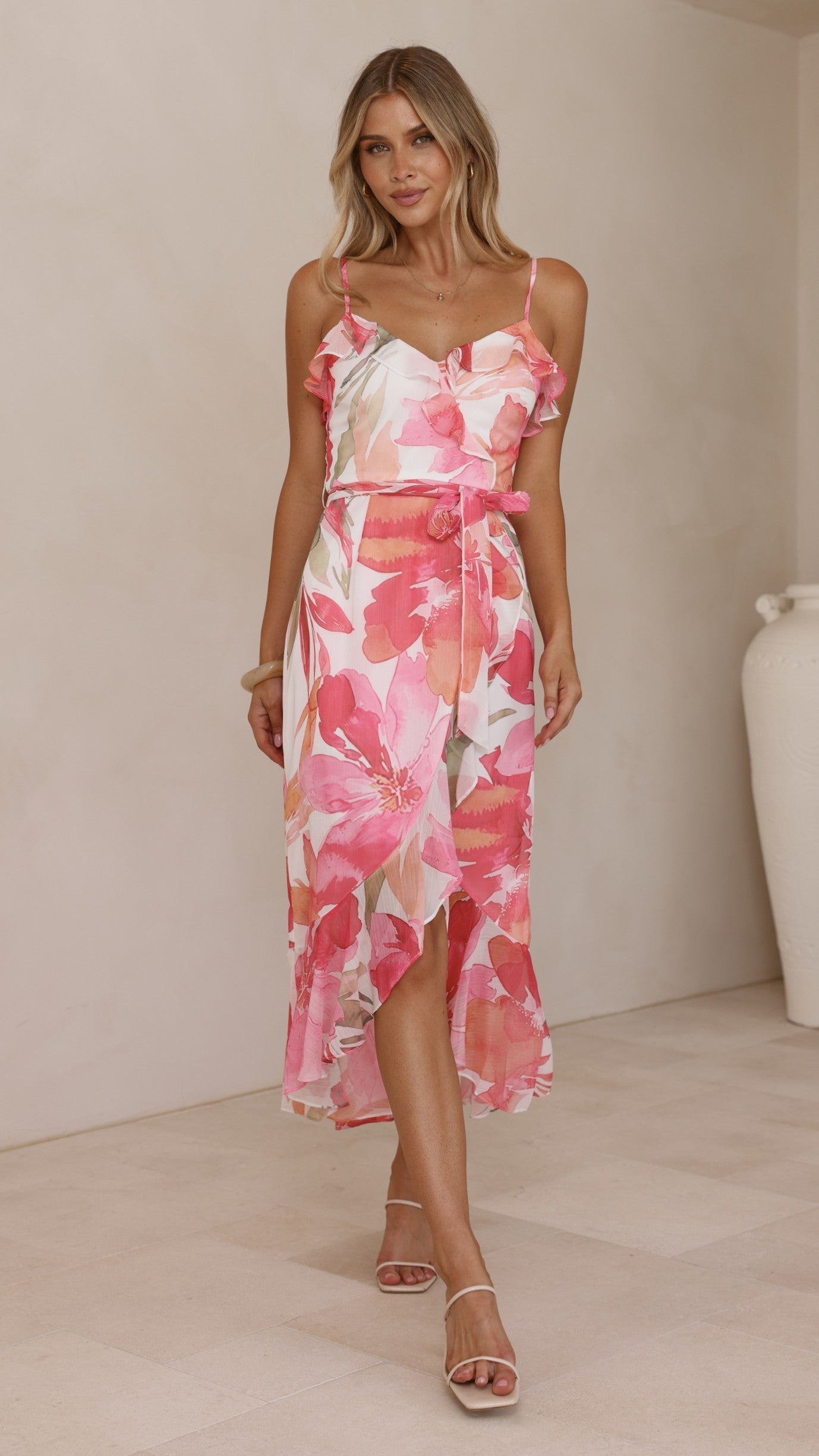 Skyla Maxi Dress - Pink Floral - Billy J