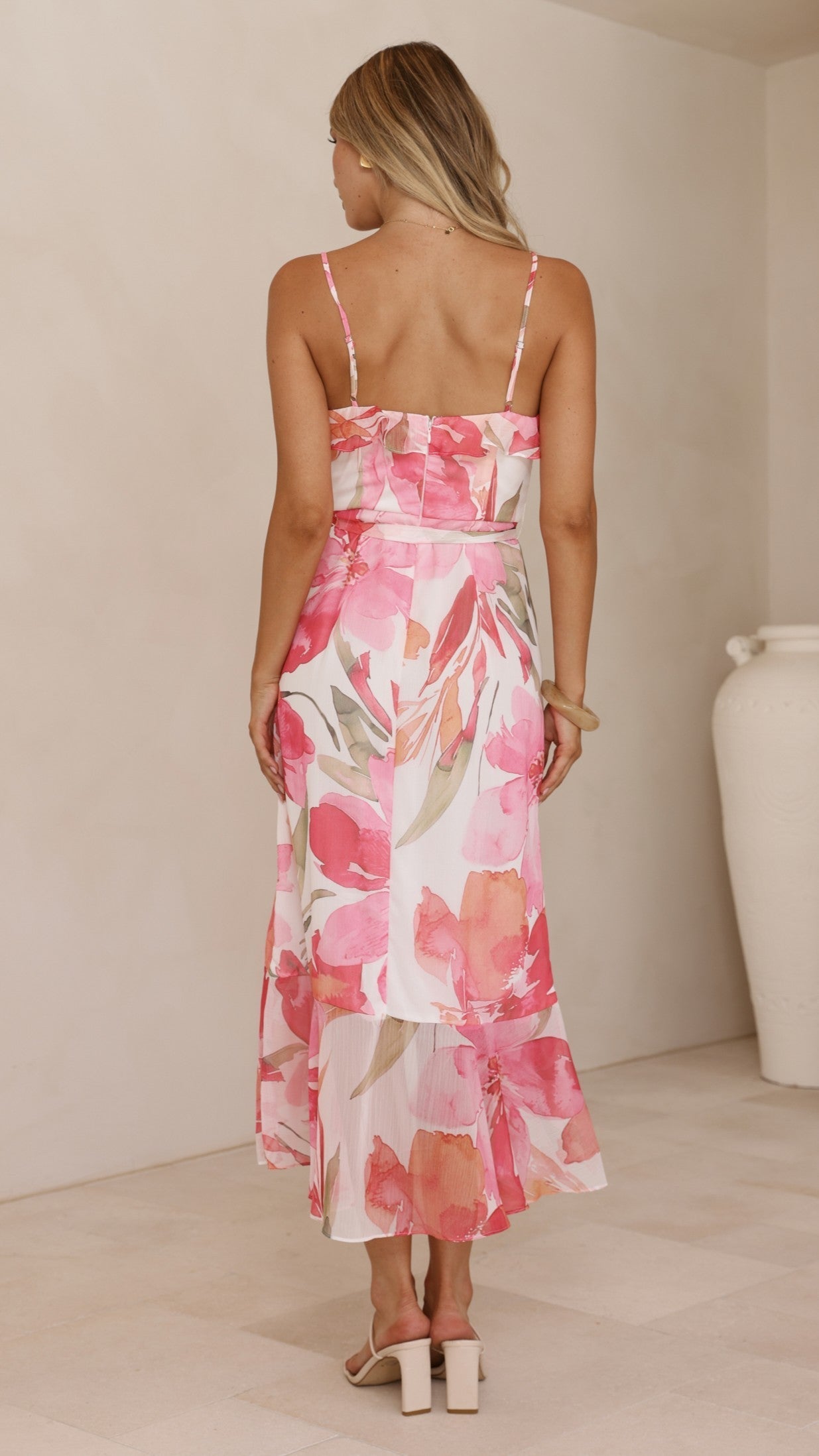 Skyla Maxi Dress - Pink Floral - Billy J