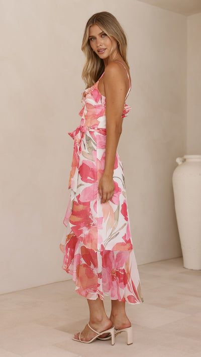 Skyla Maxi Dress - Pink Floral - Billy J