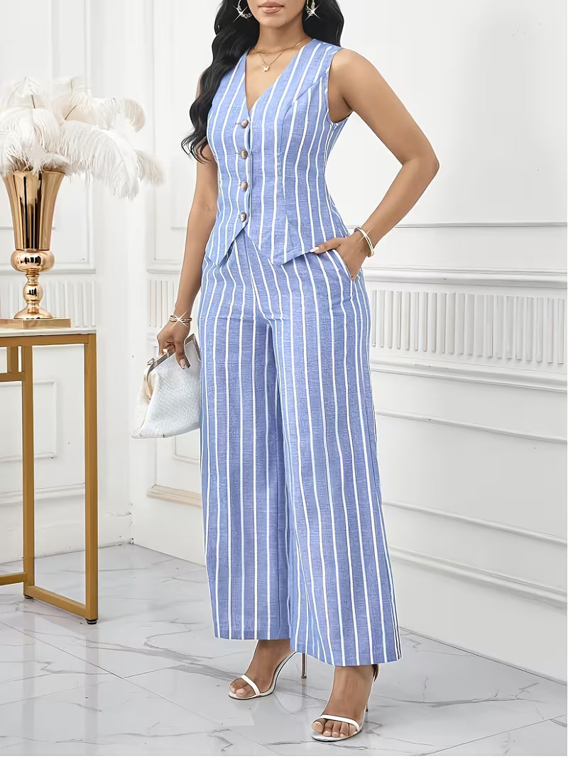 Conjunto Elegante "Pinstripe Chic"