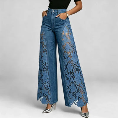 Jean Índigo Crochet Guipure