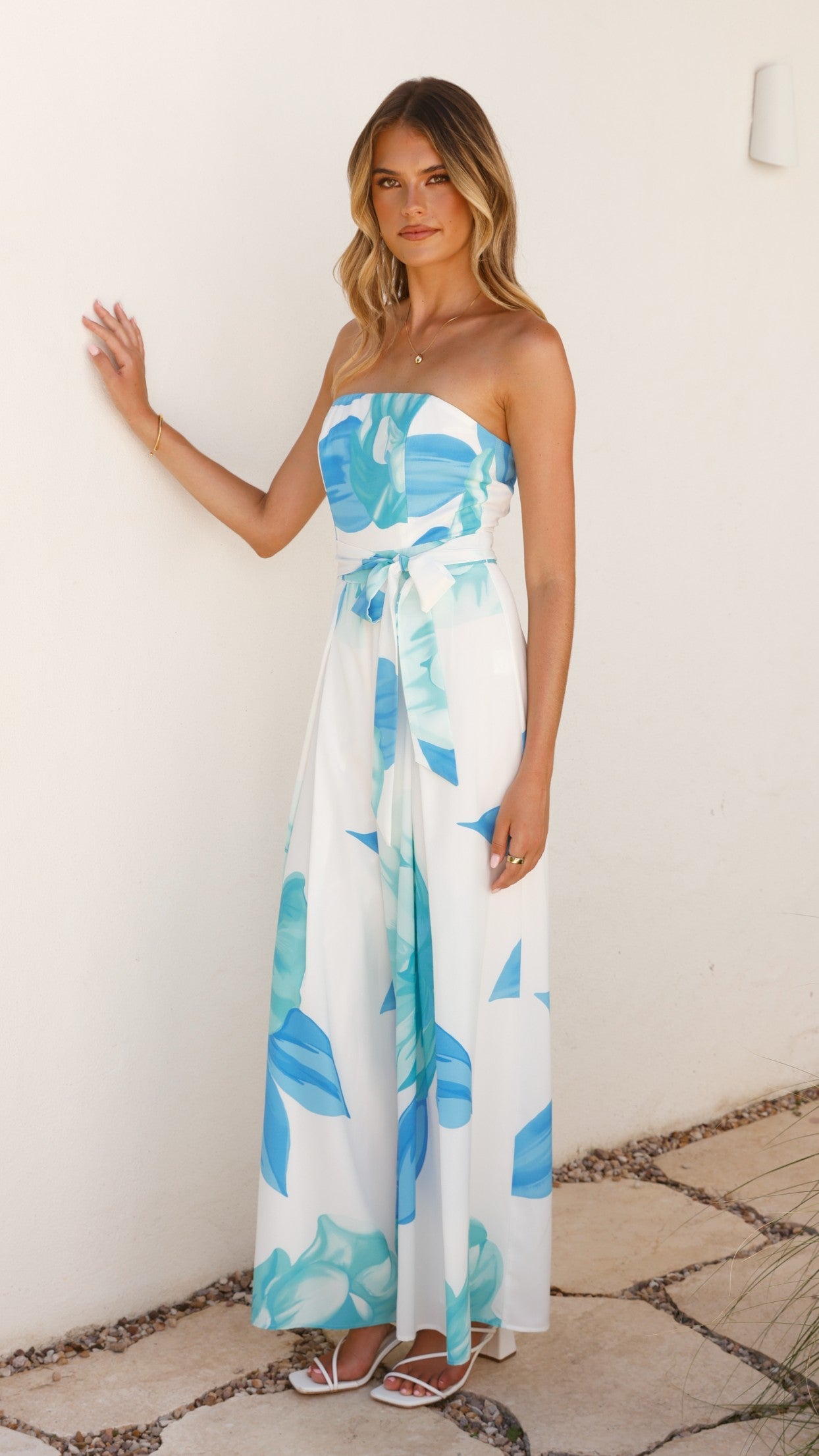 Maisy Strapless Jumpsuit - Blue Teal - Billy J