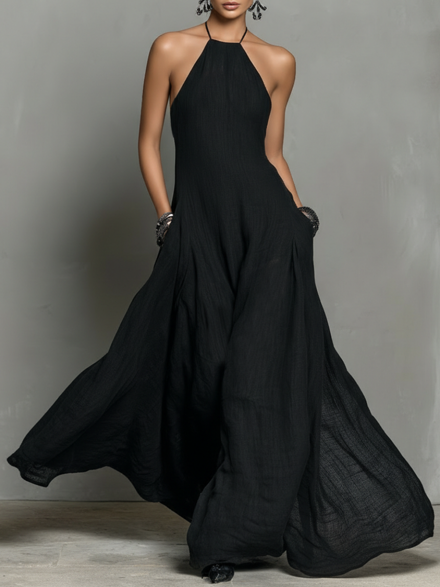 Vestido Maxi Halter Minimalista