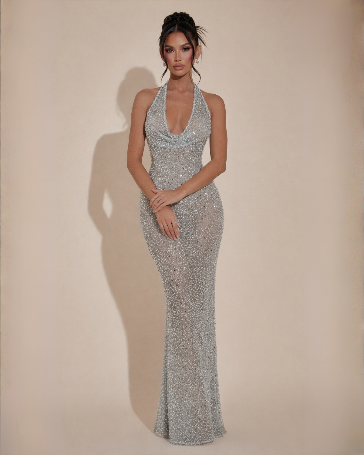 Vestido Largo Glitter Gala
