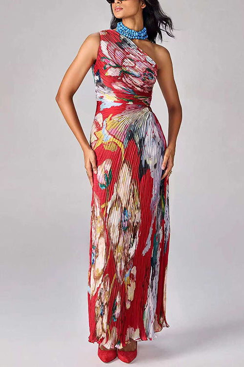 Vestido Asimétrico Plisado Jardín