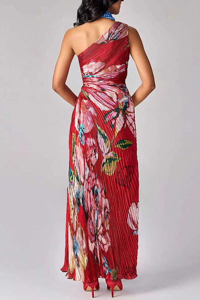 Vestido Asimétrico Plisado Jardín