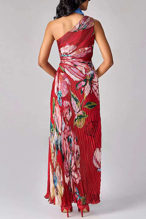 Vestido Asimétrico Plisado Jardín