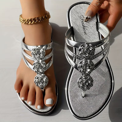 Sandalias Planas Crystal Shine