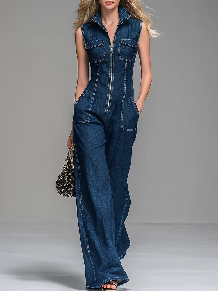 Enterizo Navy Palazzo