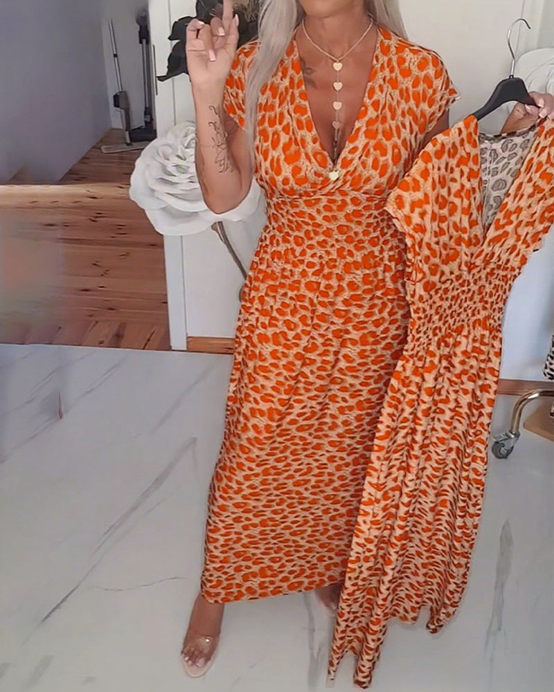 Vestido Largo Estampado Felino