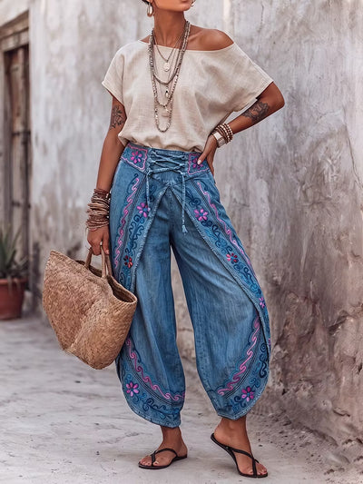 Jeans Largos Estilo Corsé