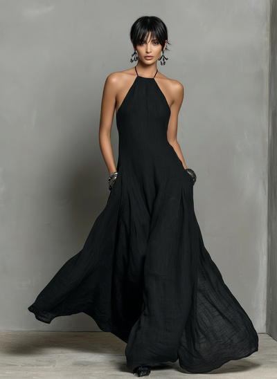 Vestido Maxi Halter Minimalista