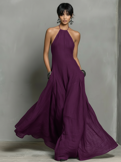 Vestido Maxi Halter Minimalista