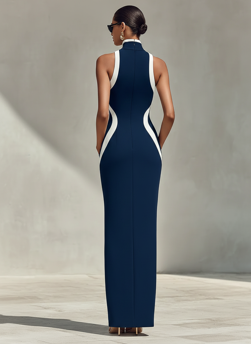 Vestido Entallado Contrast