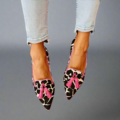 Zapatos Punta Fina Cow Print