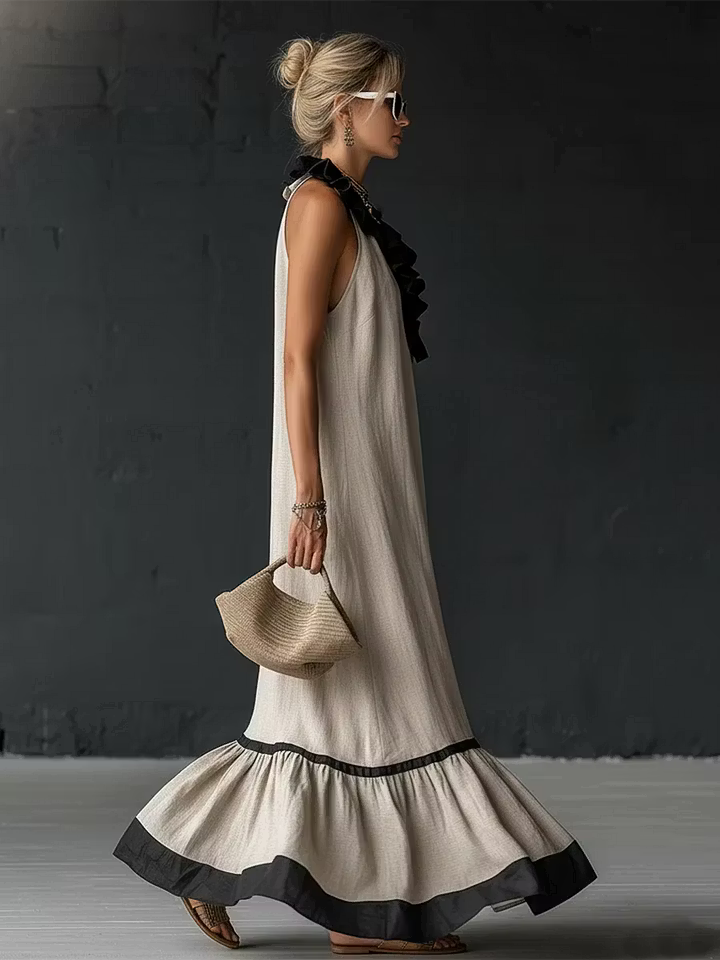 Maxi Vestido Rosa Flamenco