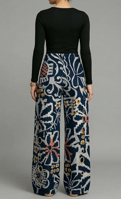 Pantalón Denim Wide Leg Tribal