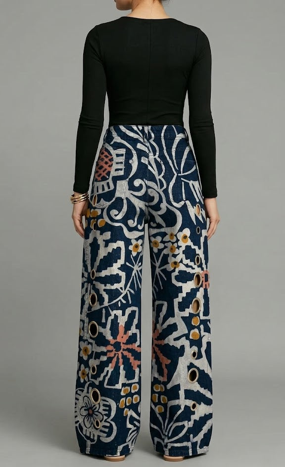 Pantalón Denim Wide Leg Tribal