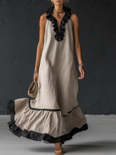 Maxi Vestido Rosa Flamenco
