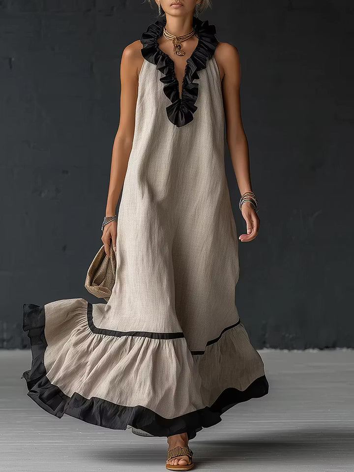 Maxi Vestido Rosa Flamenco