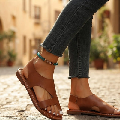 Sandalias Flat Asymmetric Tan