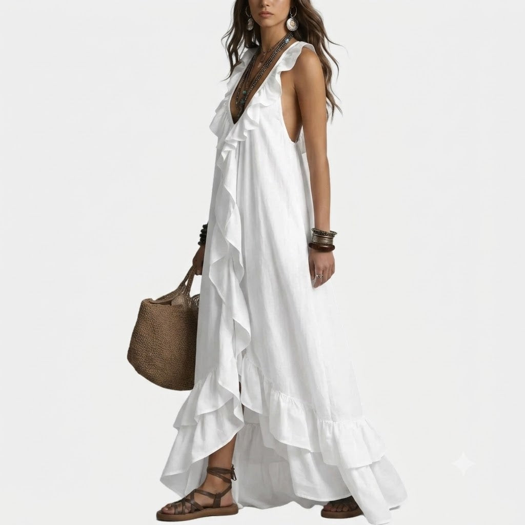 Maxi Vestido Silueta Cascada