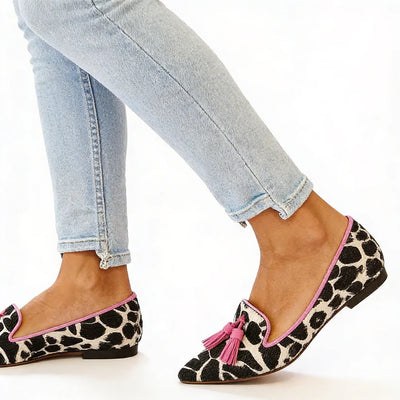 Zapatos Punta Fina Cow Print