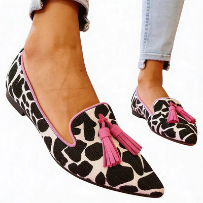 Zapatos Punta Fina Cow Print