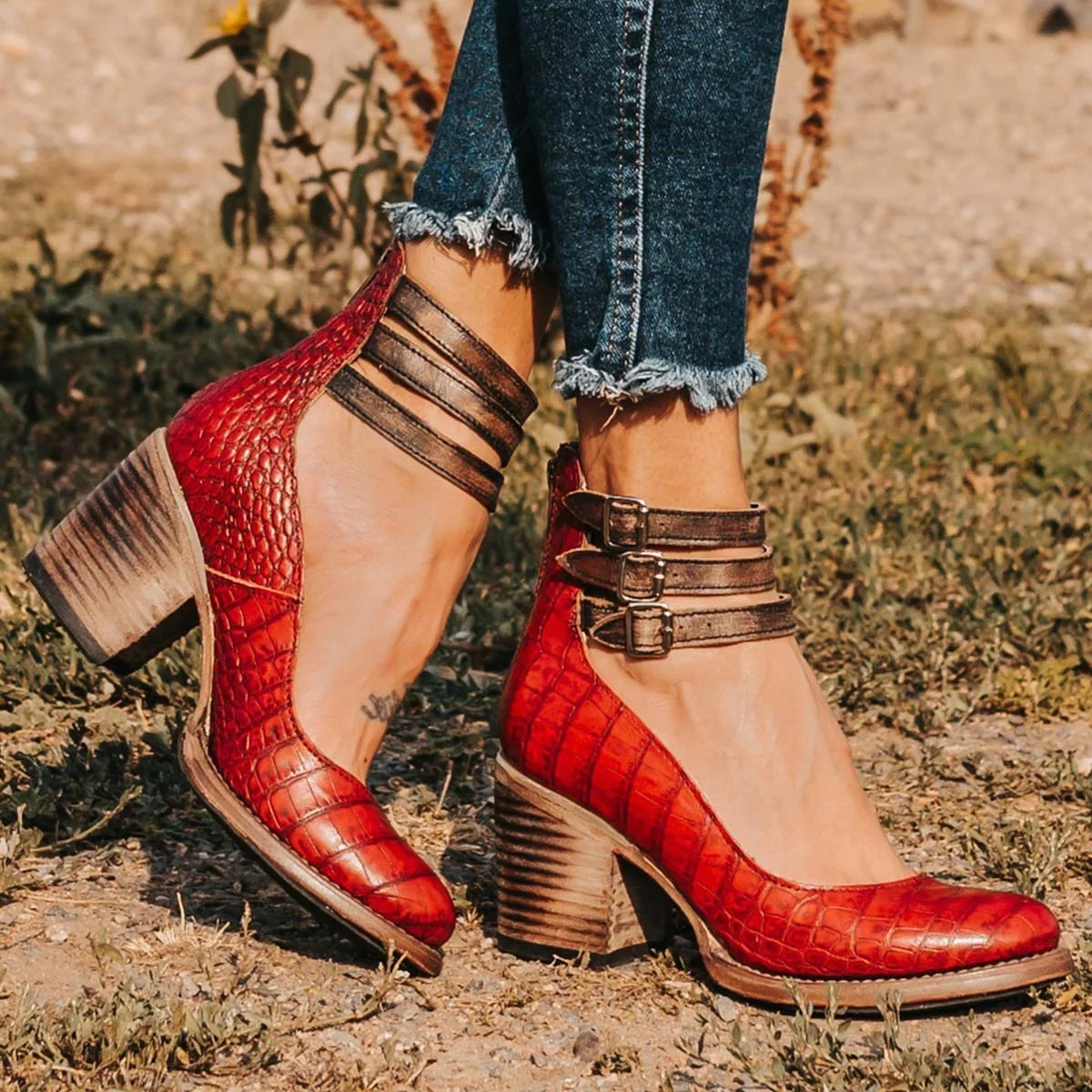 Zapatos de Tacón Rústico Chic
