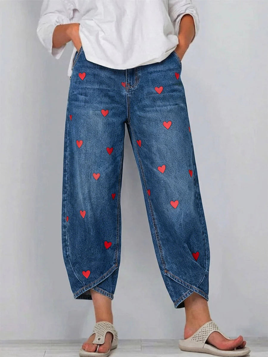 Pantalón Denim Corazones Urbanos