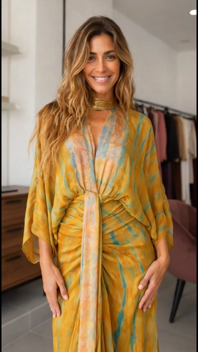 Vestido Estampado Estilo Kimono