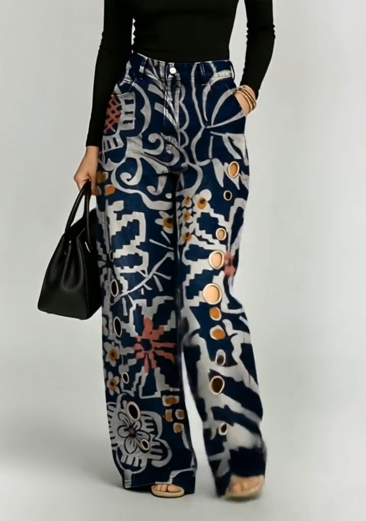 Pantalón Denim Wide Leg Tribal
