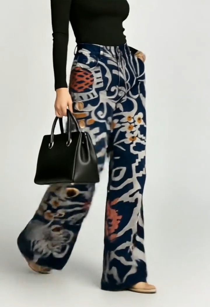 Pantalón Denim Wide Leg Tribal