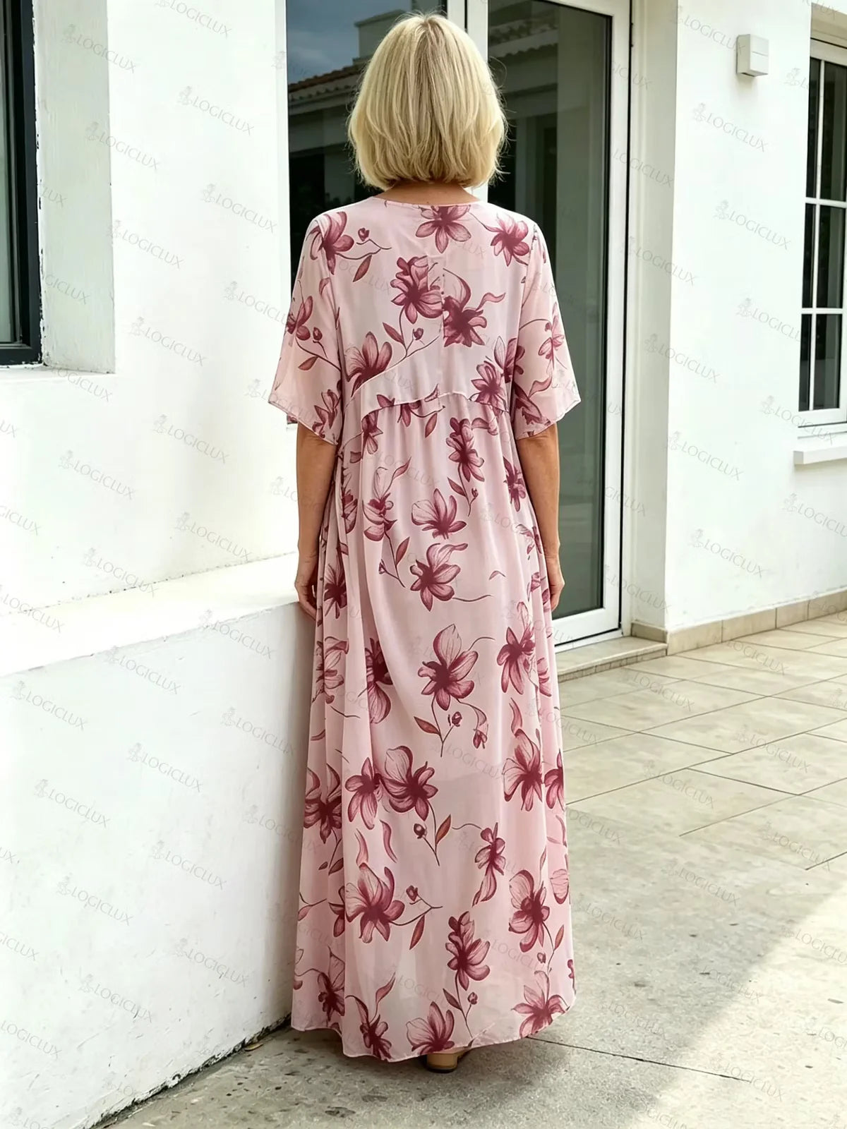 Vestido Largo con Estampado Botánico