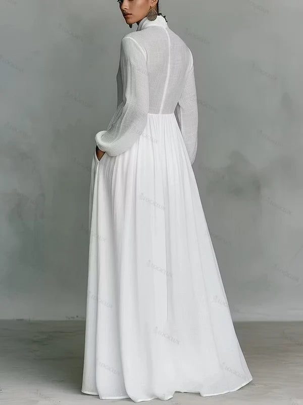 Vestido Camisero Plisado con Botones